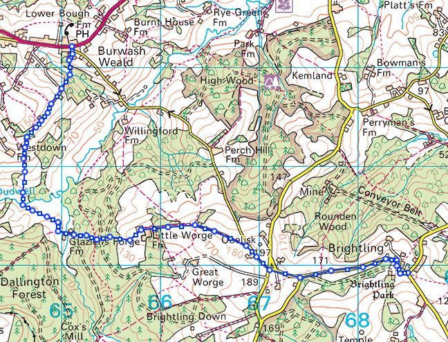 Brightling to Burwash Weald Screen Shot